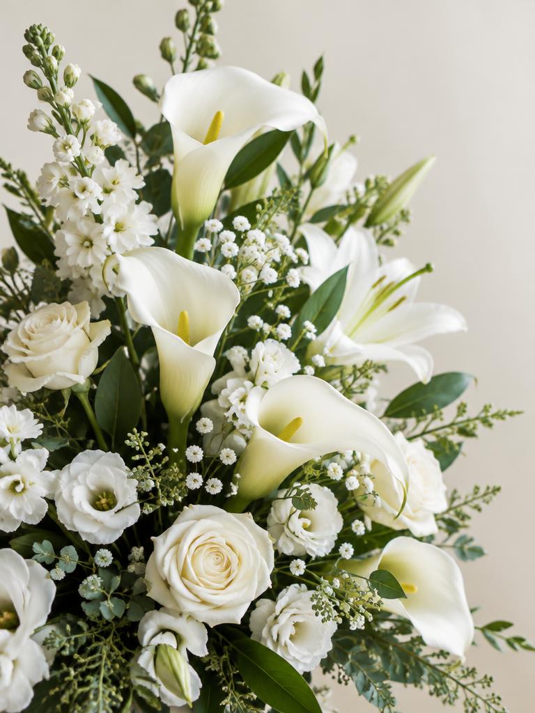 White calla lilies